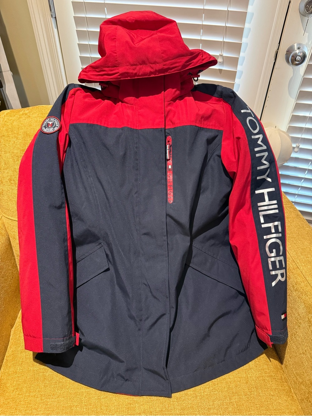 Tommy Hilfiger 3-in-1 All Weather Systems Jacket Vest Navy Red Medium
